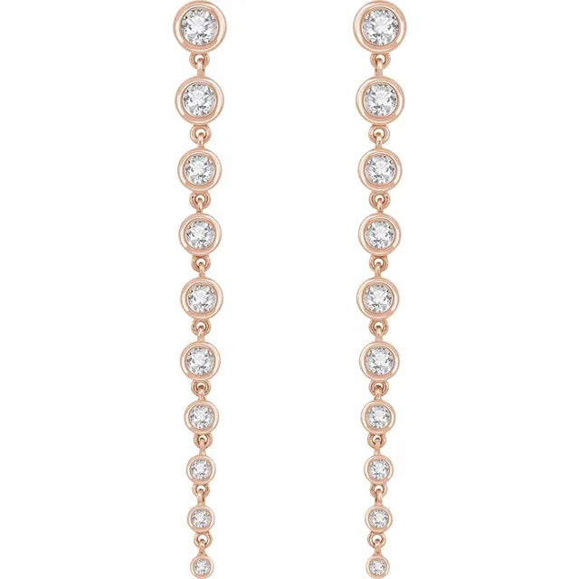 Diamond bezel drop earrings 2025